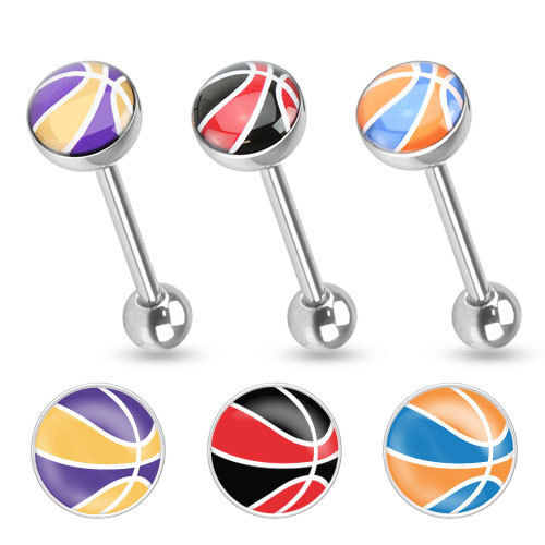 Zungenpiercing Basketball aus Chirurgenstahl 316L Barbell Piercing Edelstahl