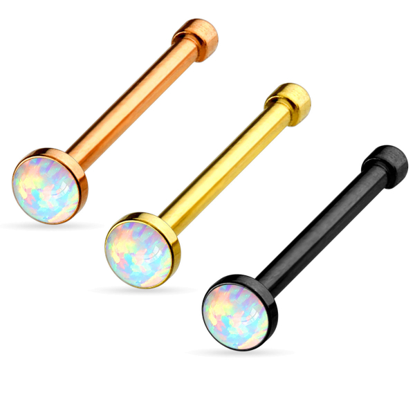 Nasenpiercing Nasenstecker aus Chirurgenstahl Nose Stud Stecker Syn. Opal