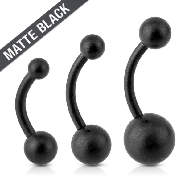 Bauchnabelpiercing Mattschwarz IP Chirurgenstahl 316L Banane Piercing