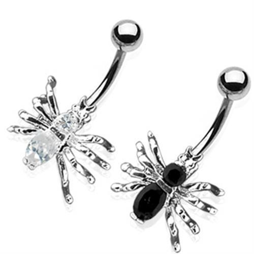 Bauchnabelpiercing Spinne Spider mit Kristallen aus Chirurgenstahl Piercing