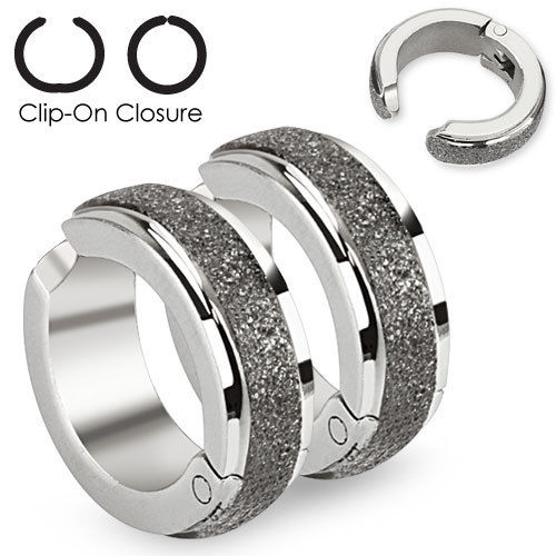 A26  Clip Ohrstecker Silber Klappcreolen Fake Creolen Damen Herren Ohrringe Hoop Ohr